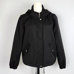 Vero Moda Women's Black Short Parka Zip Up Hooded Jacket Lined Size Large